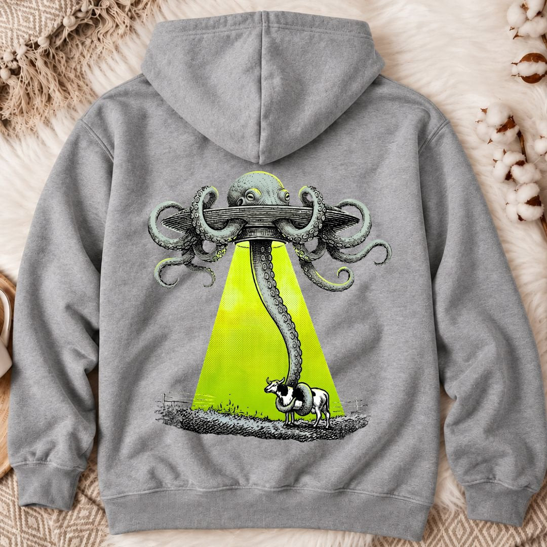Alien Octopus Back Print Hoodie