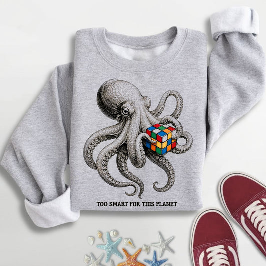 Smart Octopus Sweatshirt in Sport Grey - Dolce Reverie