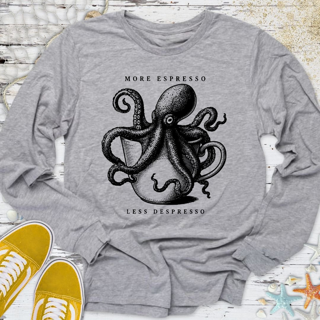 Espresso Octopus Long Sleeve Tee