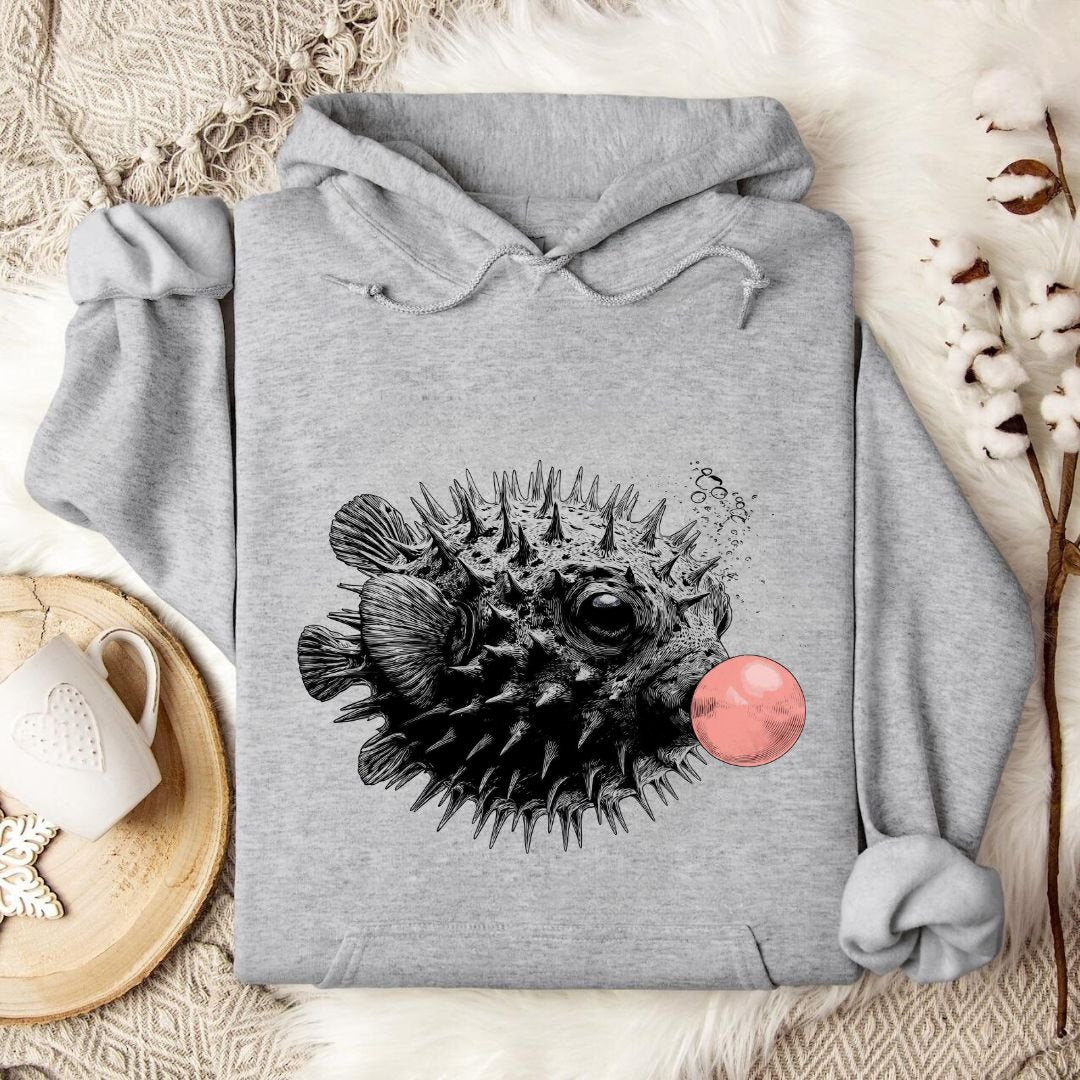 Bubblegum Pufferfish Hoodie