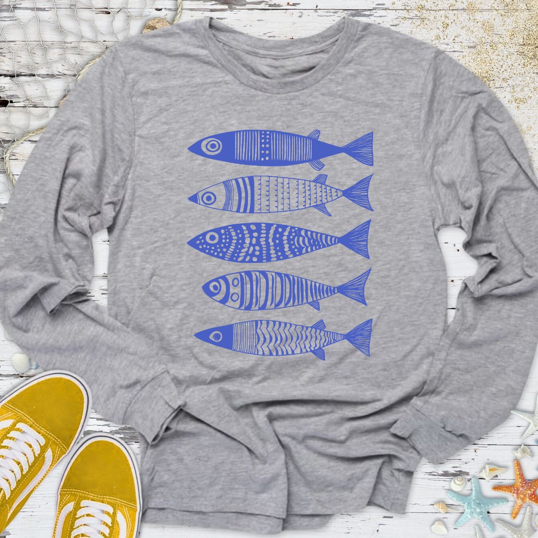 Blue Sardines Long Sleeve Tee