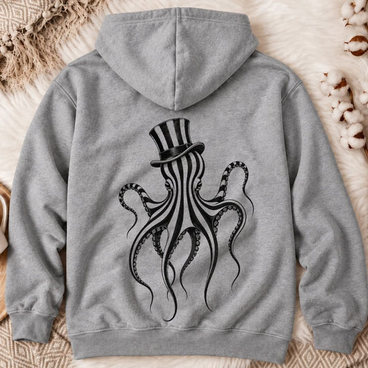 Beetlejuice Octopus Back Print Hoodie in Sport Grey - Dolce Reverie