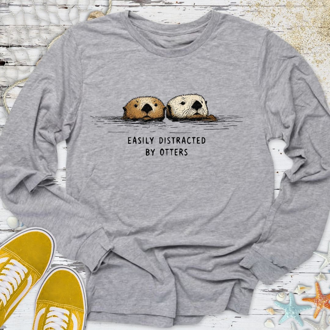 Distracted By Otters Long Sleeve Tee