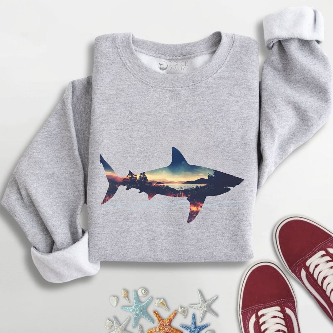 Sunset Shark Sweatshirt S / Sport Grey