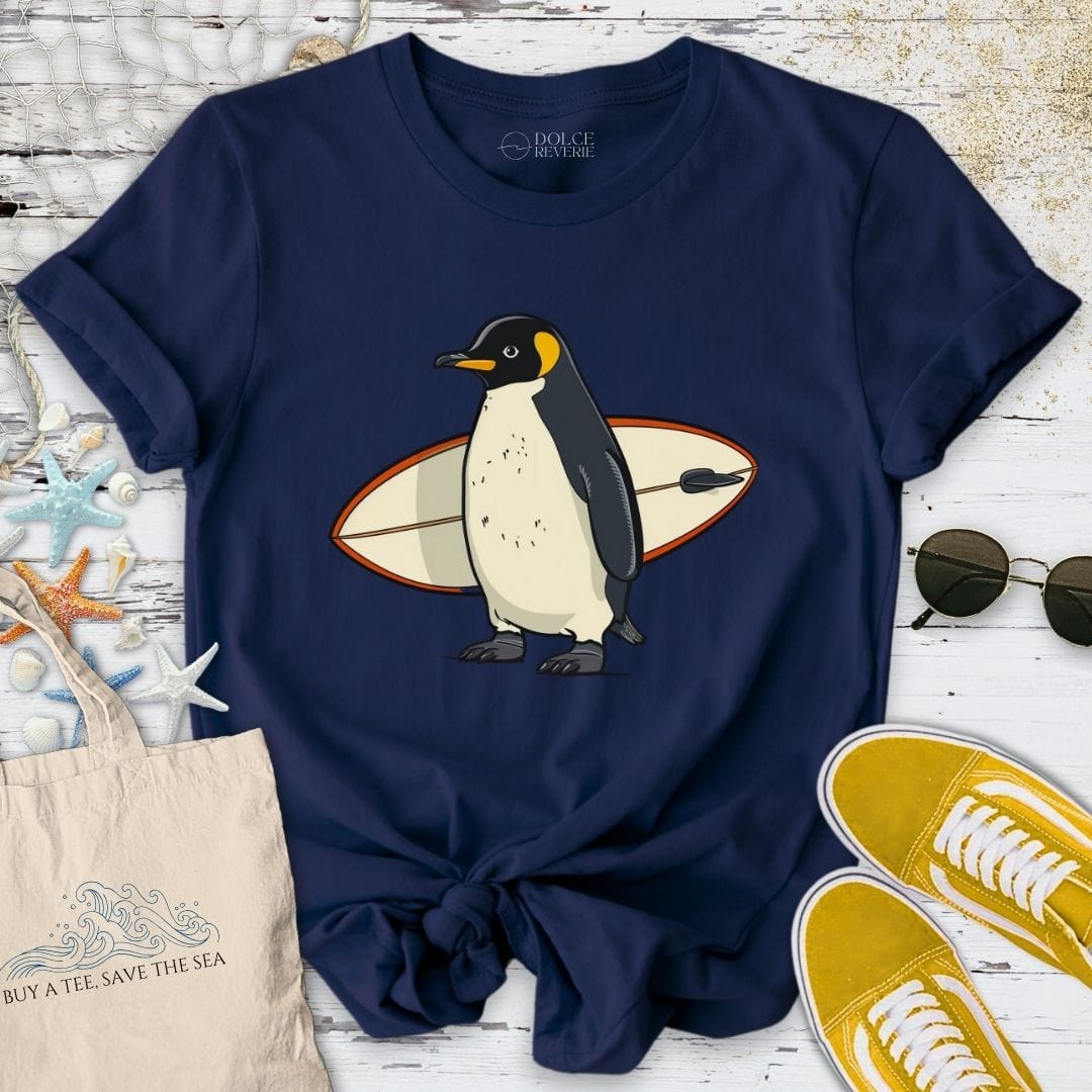 Surfer Penguin T-Shirt Navy / S