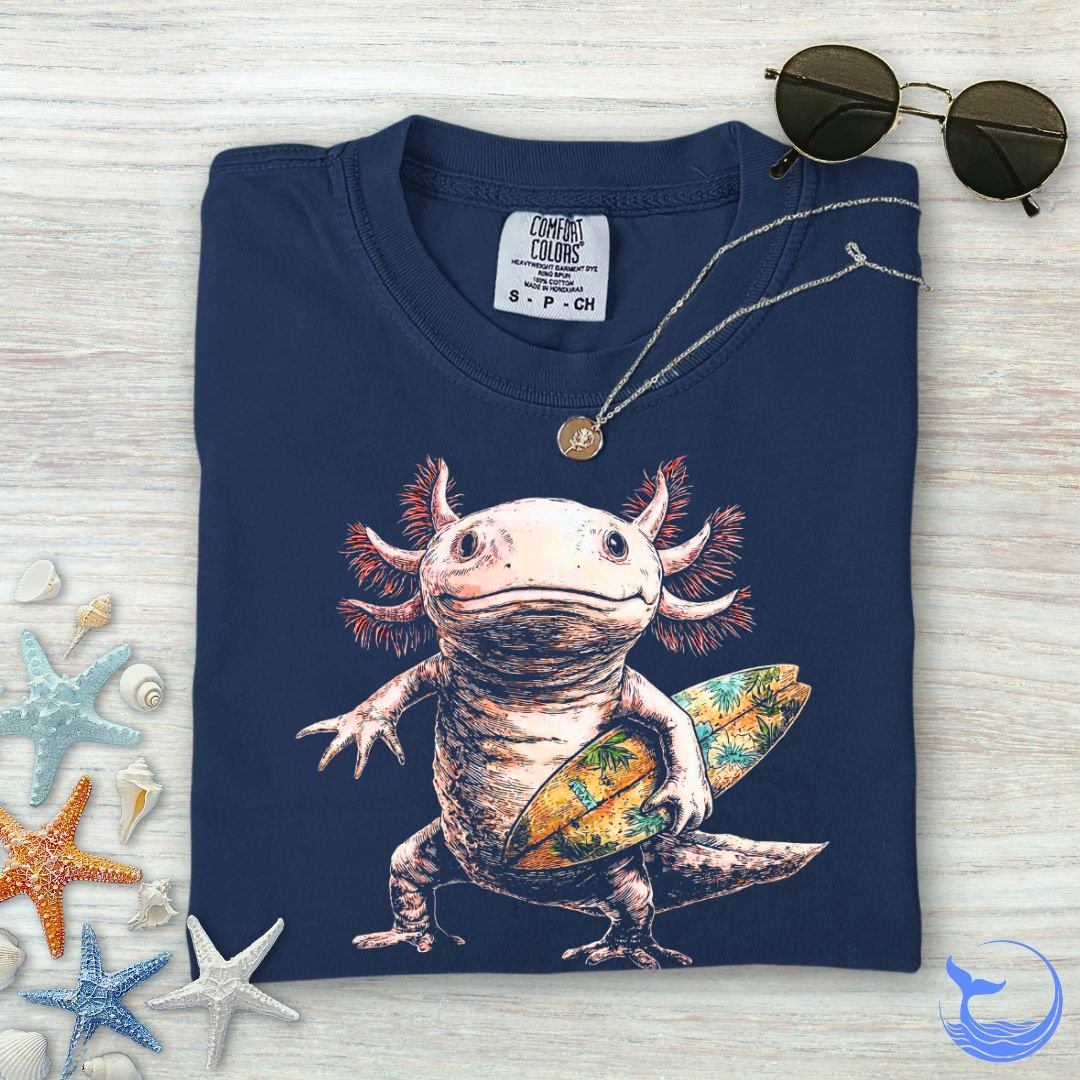 Surfer Axolotl Comfort Colors T-Shirt