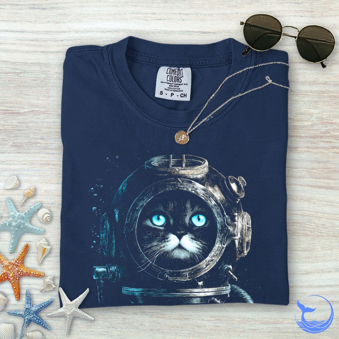 Deep Diver Cat Comfort Colors T-Shirt