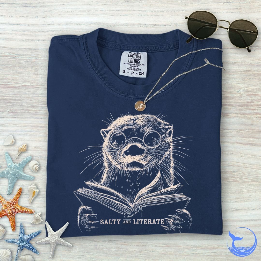 Salty and Literate Otter Comfort Colors T-Shirt