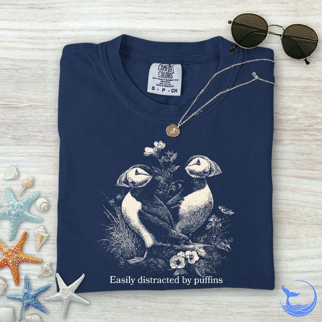 Distracted By Puffins Comfort Colors T-Shirt