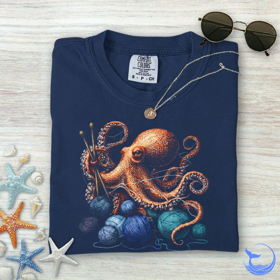 Knitting Octopus Comfort Colors T-Shirt