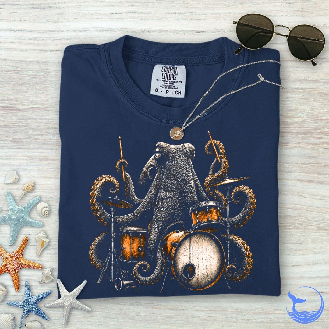 Wild Octopus Drummer Comfort Colors T-Shirt