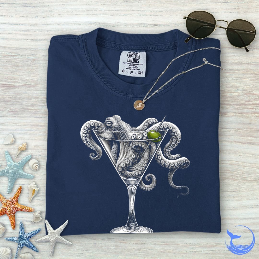 Octopus Martini Comfort Colors T-Shirt
