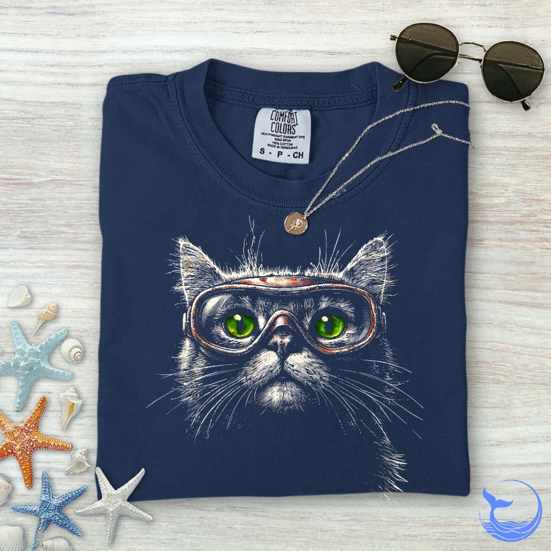 Scuba Cat Comfort Colors T-Shirt