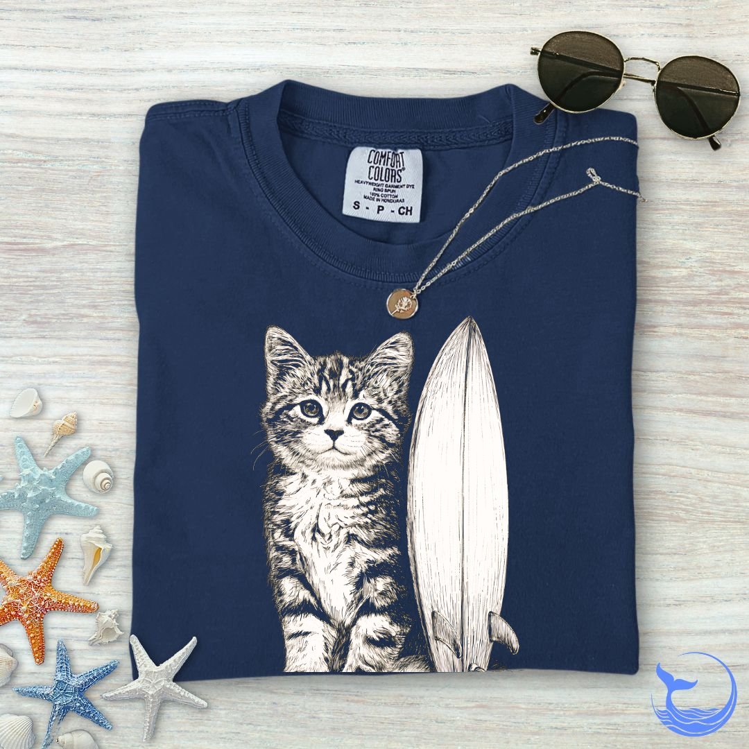 Surfer Cat Comfort Colors T-Shirt