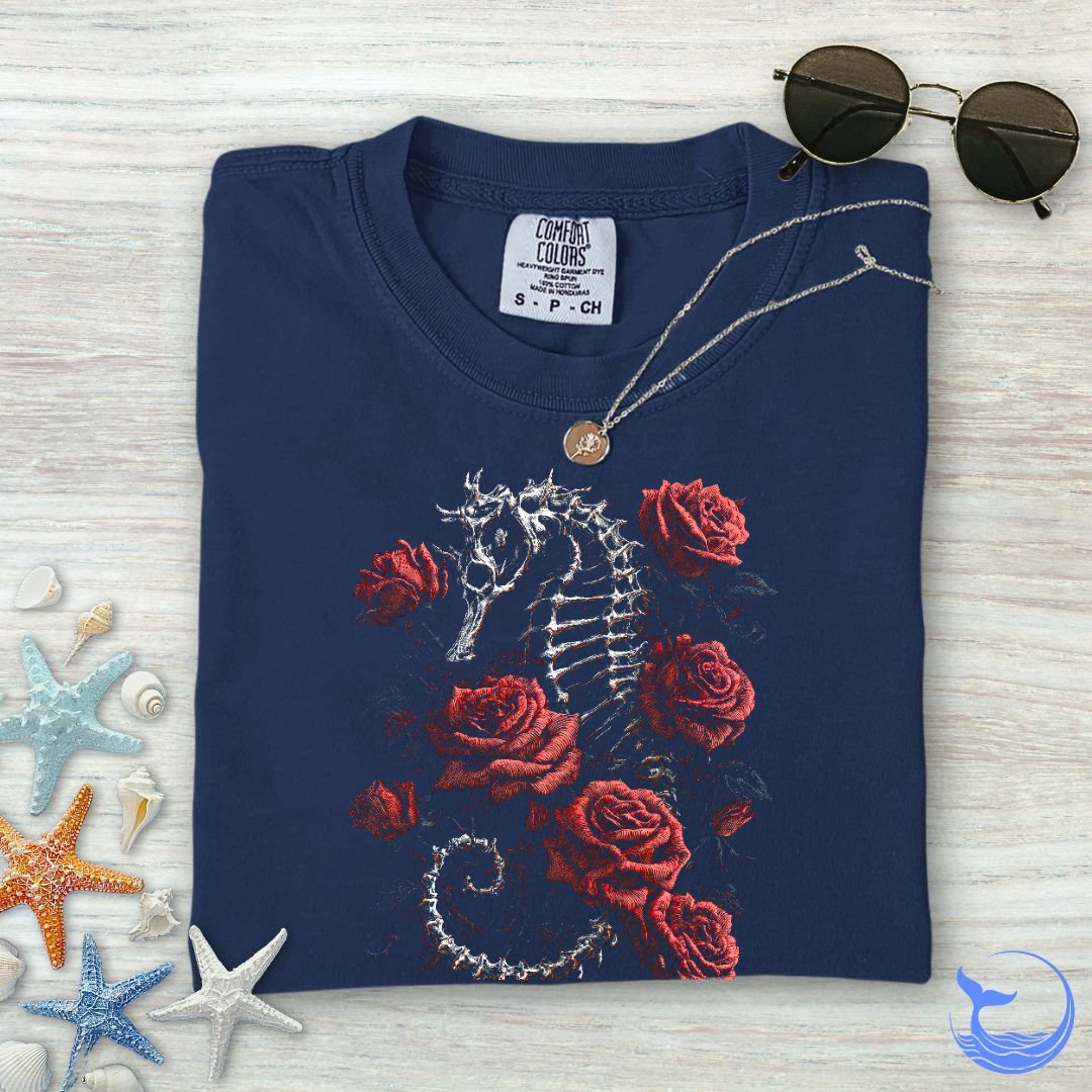 Bed Of Roses Seahorse Comfort Colors T-Shirt