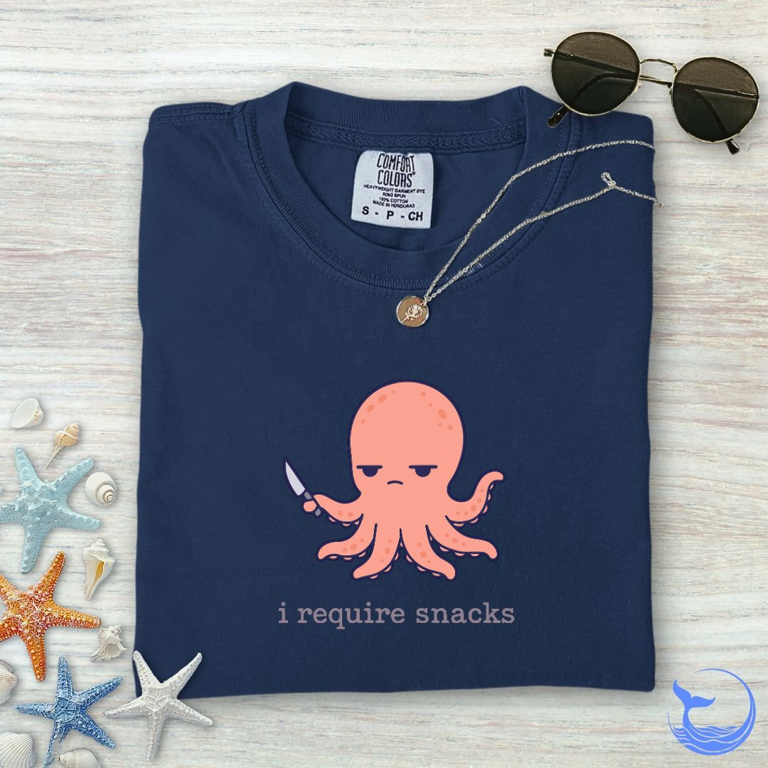 I Require Snacks, Octopus Comfort Colors T-Shirt