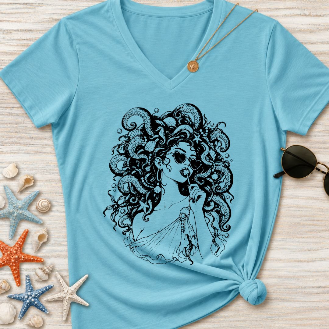 Ocean Medusa Women's V-Neck T-Shirt