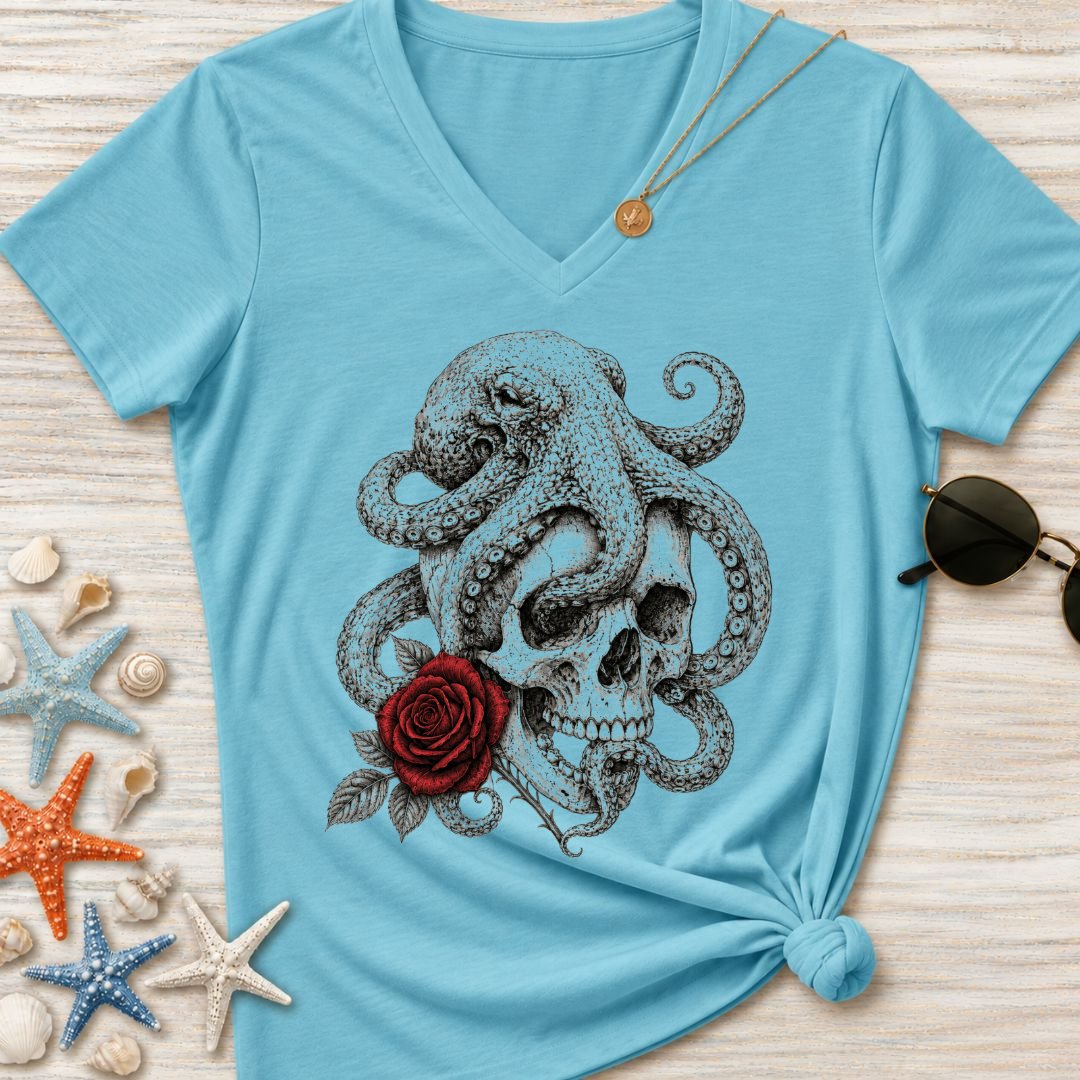 The Last Rose, Octopus Women's V-Neck T-Shirt