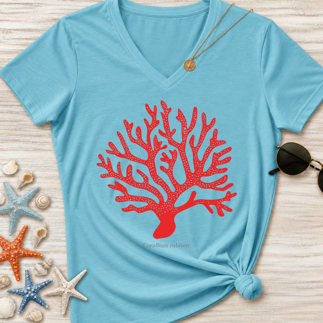 Red Coral Women's V-Neck T-Shirt