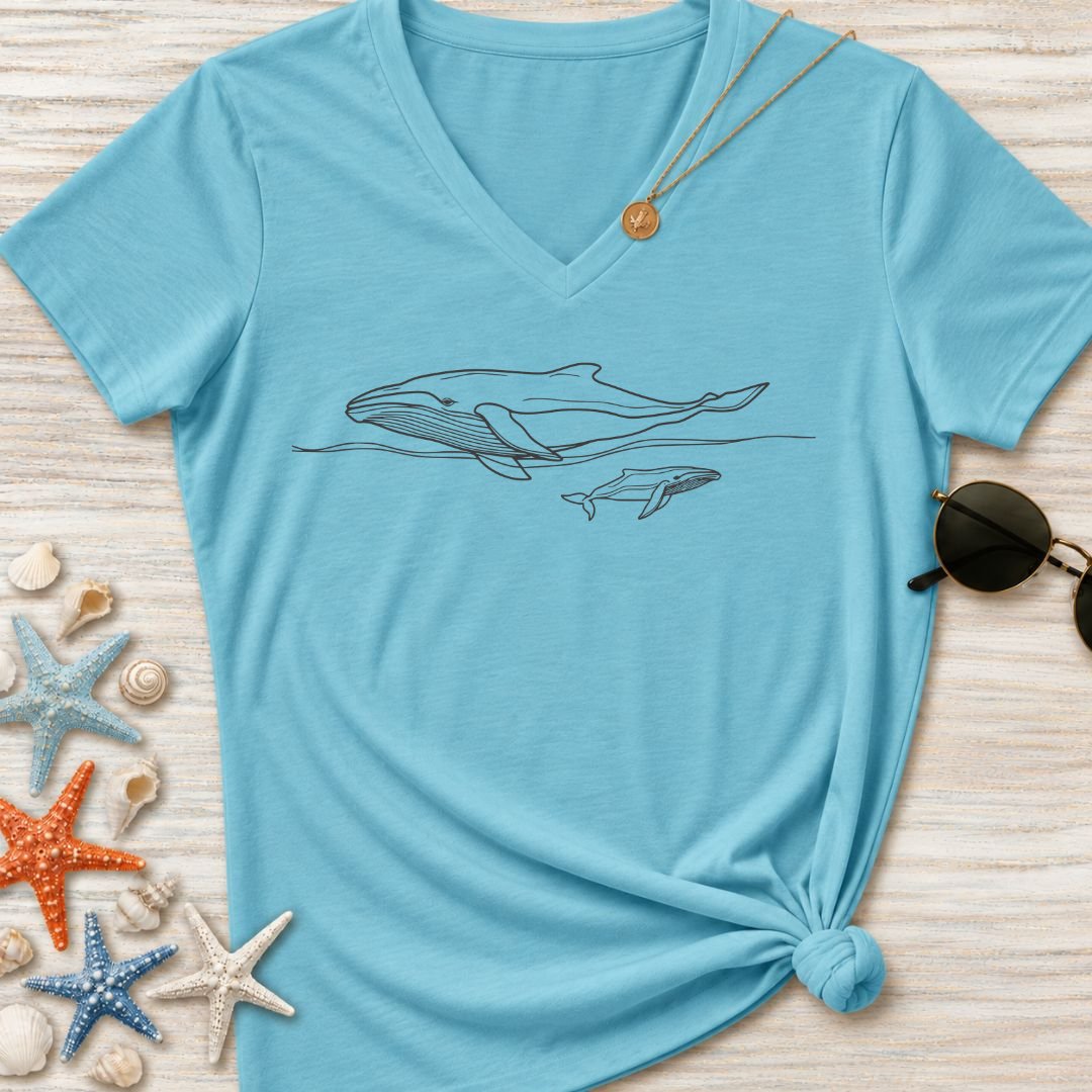 Humpback Whale Women's V-Neck T-Shirt