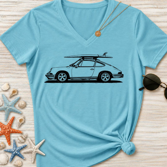 Vintage Porsche Women's V-Neck T-Shirt