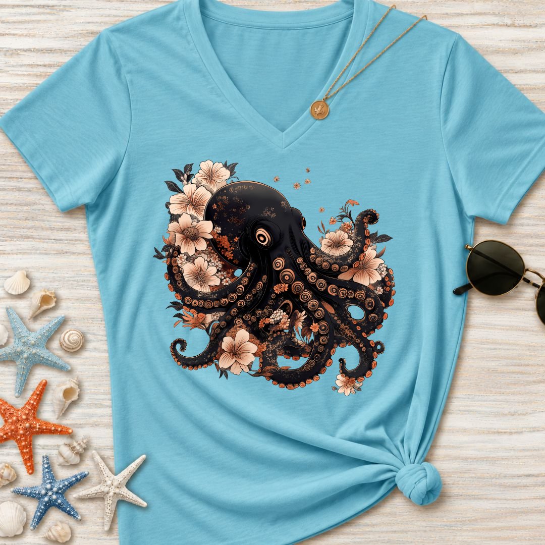 Japanese Octopus Women's V-Neck T-Shirt