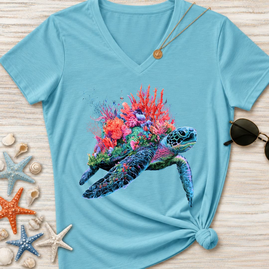 Reef Turtle Women's V-Neck T-Shirt