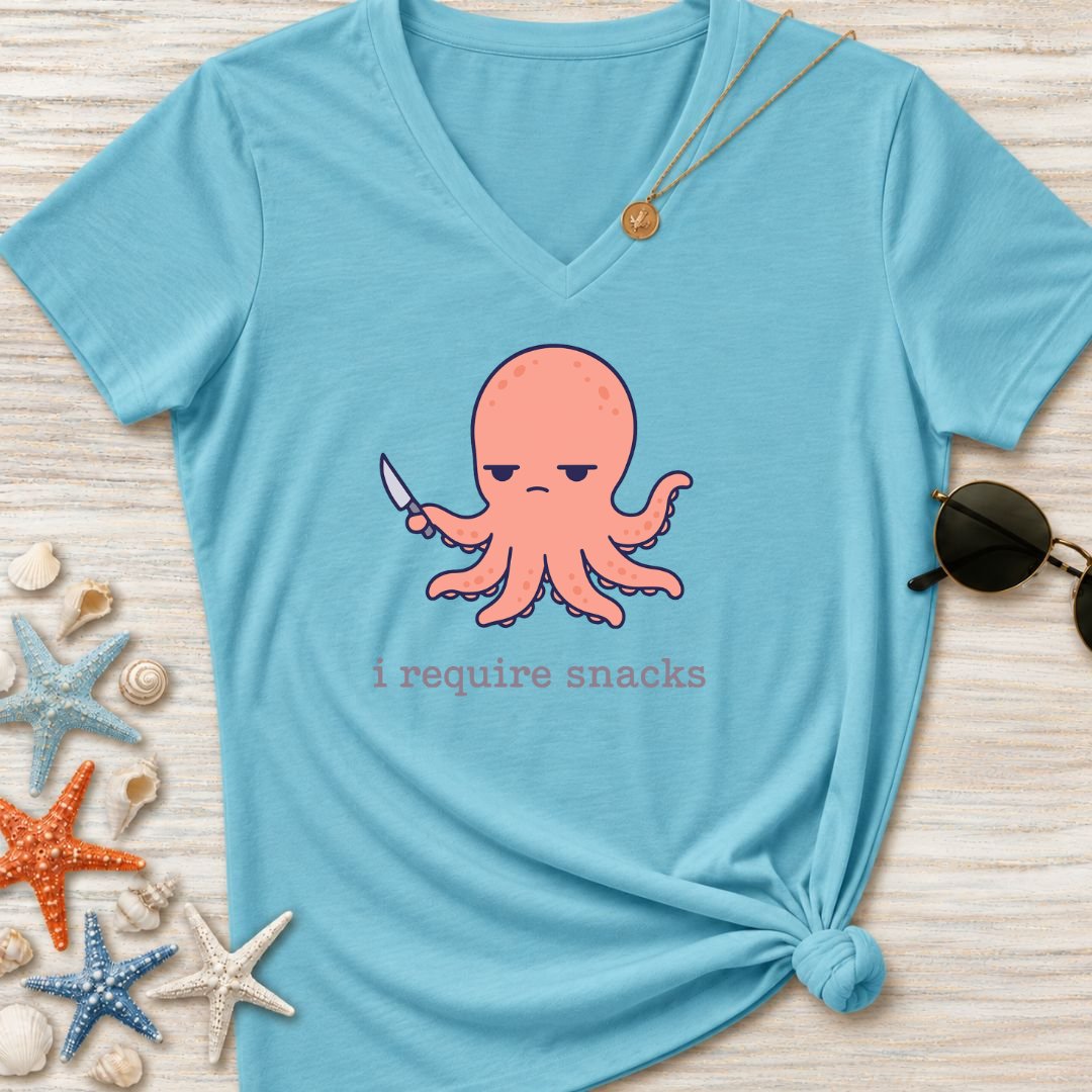 I Require Snacks Women's V-Neck T-Shirt