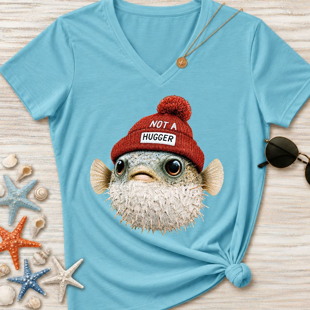 Hugger Pufferfish Women's V-Neck T-Shirt