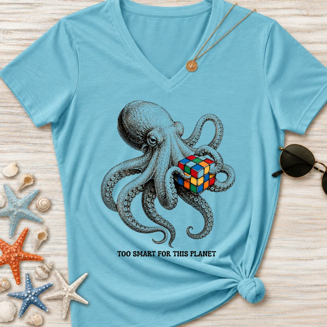 Smart Octopus Women's V-Neck T-Shirt