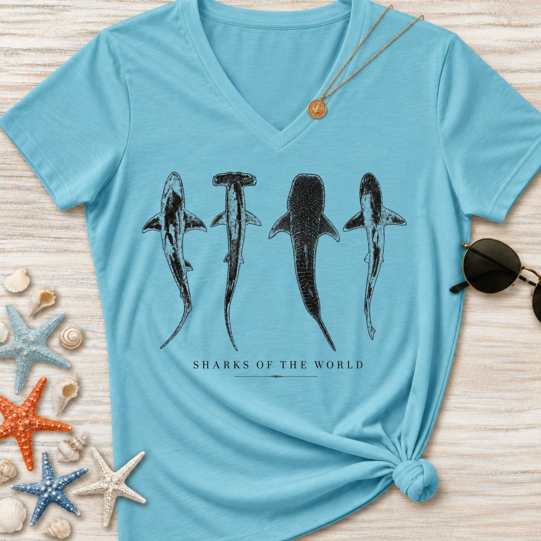 Sharks Of The World Women's V-Neck T-Shirt