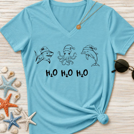 Marine Ho Ho Ho Women's V-Neck T-Shirt