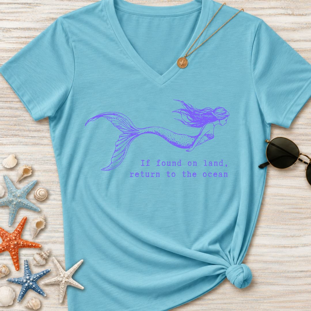 Return To Ocean, Mermaid Women's V-Neck T-Shirt
