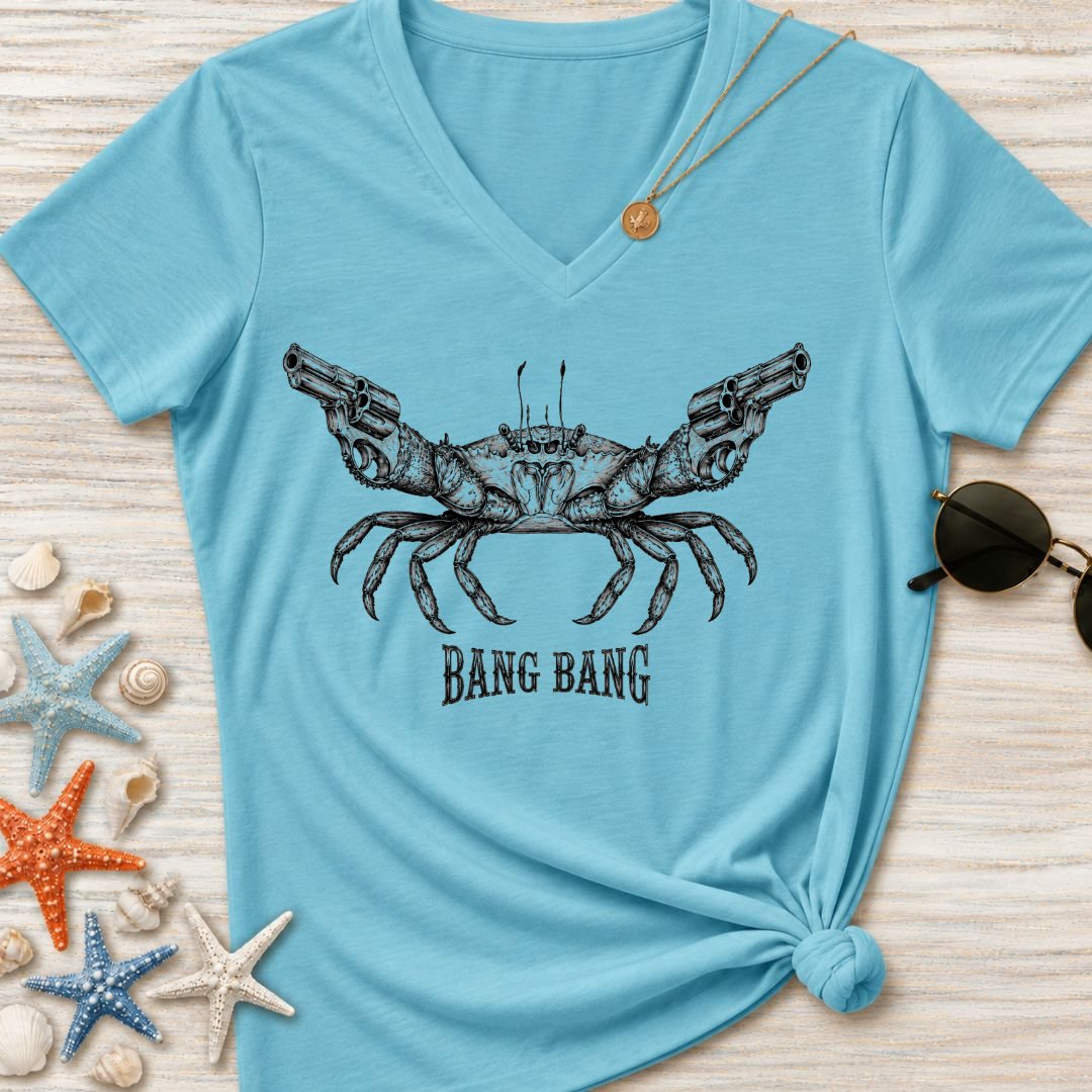 Bang Bang Crab Women's V-Neck T-Shirt