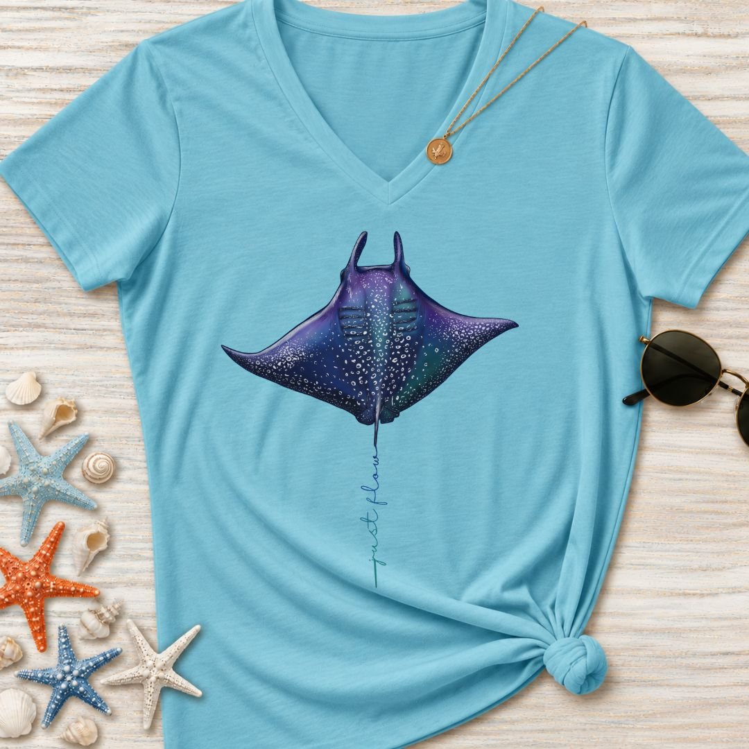 Just Flow Manta Women's V-Neck T-Shirt