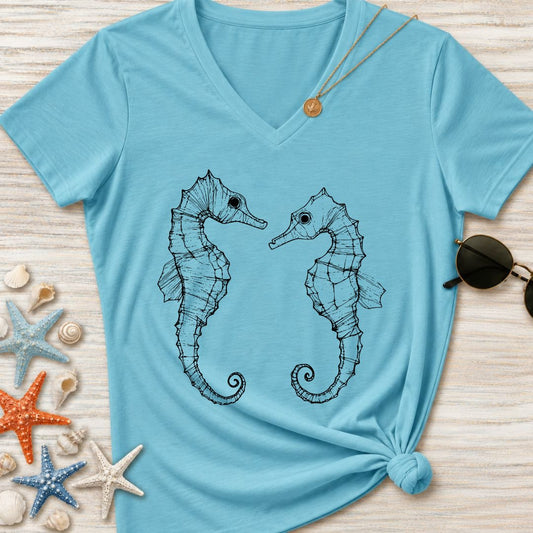 Seahorses Women's V-Neck T-Shirt