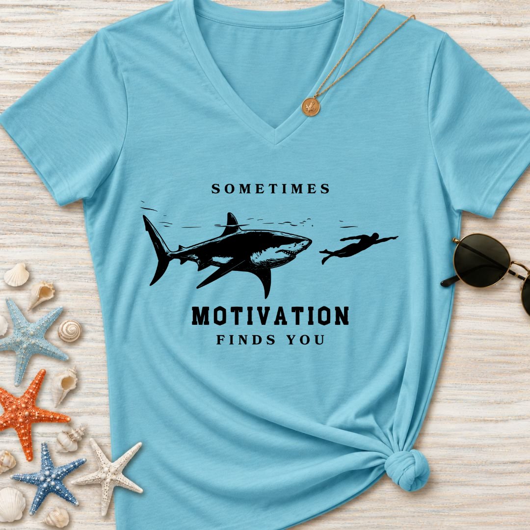 Motivation Finds You Women's V-Neck T-Shirt