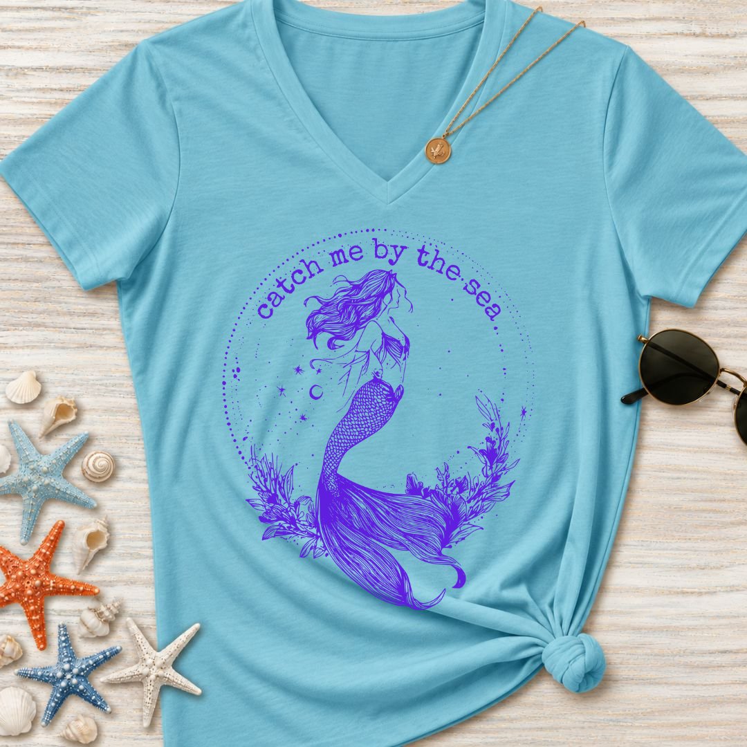 Catch Me By The Sea Women's V-Neck T-Shirt