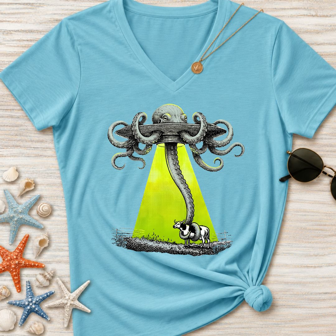 Alien Octopus Women's V-Neck T-Shirt