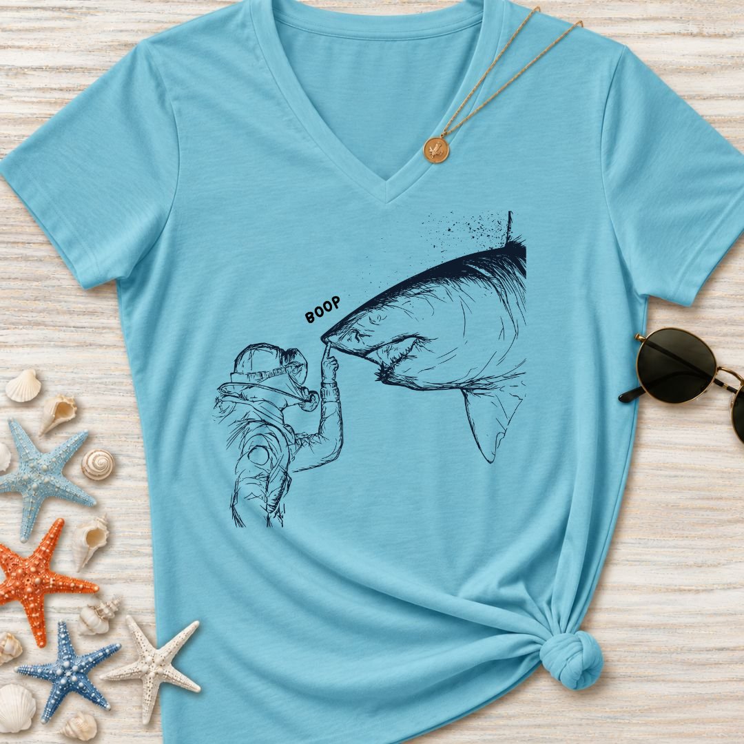 Boop, Shark Women's V-Neck T-Shirt