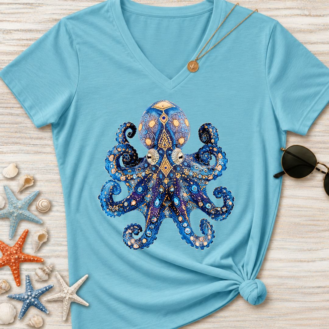 Blue-Ringed Octopus Women's V-Neck T-Shirt