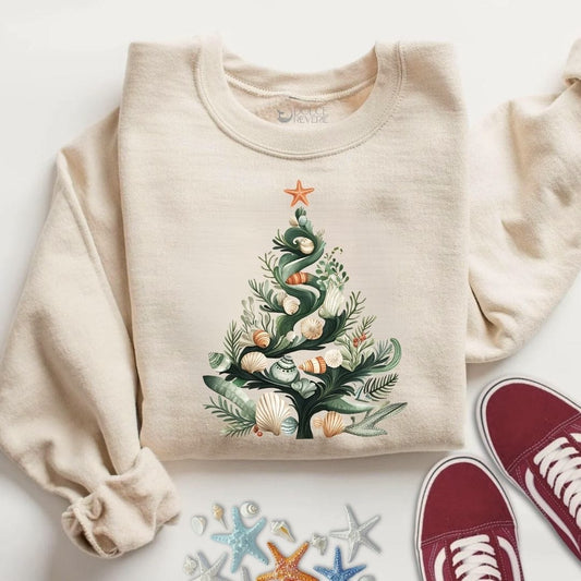 Underwater Christmas Sweatshirt S / Sand