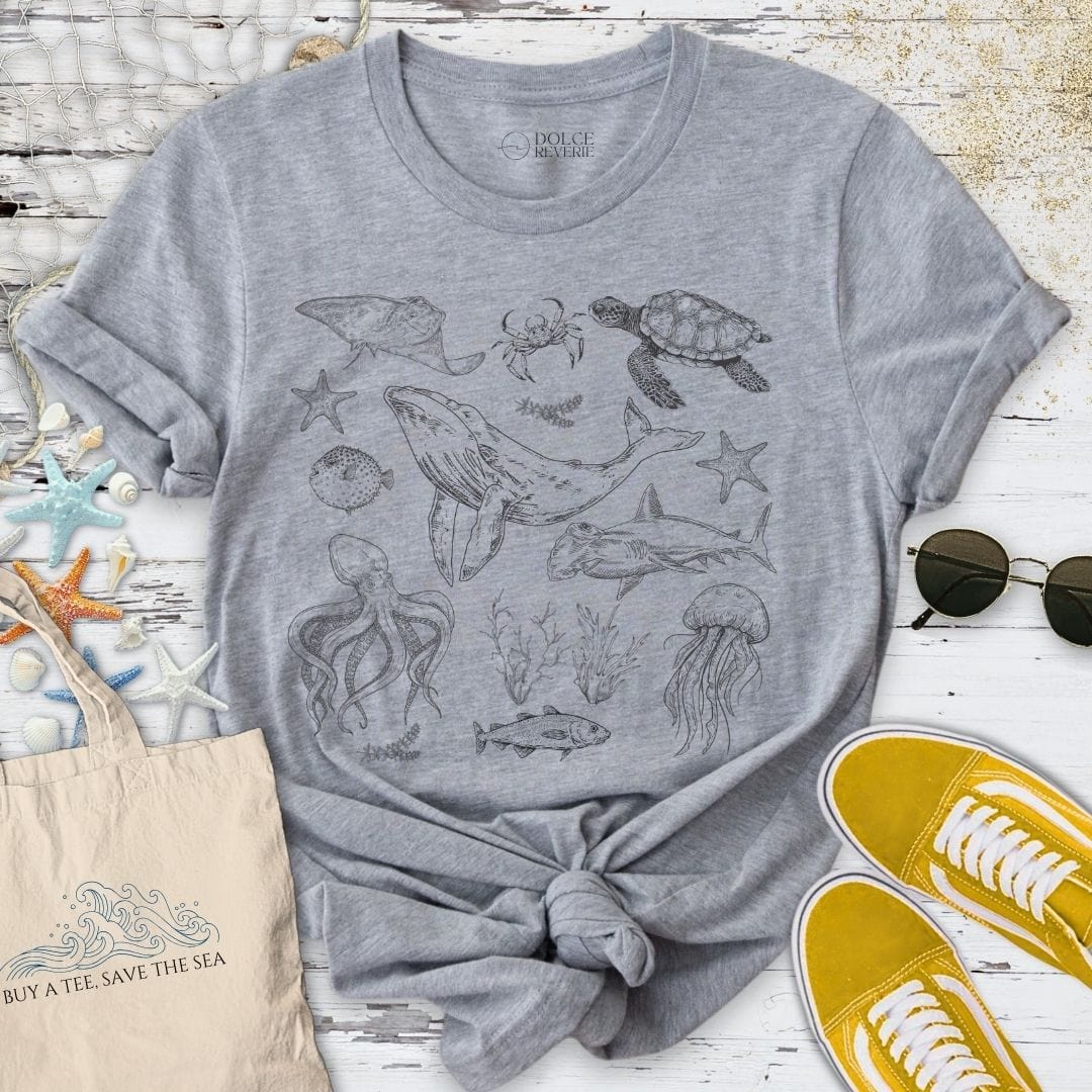 Vintage Marine Animals T-Shirt Sport Grey / S