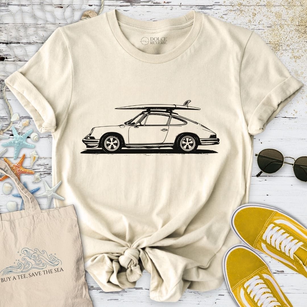 Vintage Porsche & Surfboard T-Shirt Natural / S