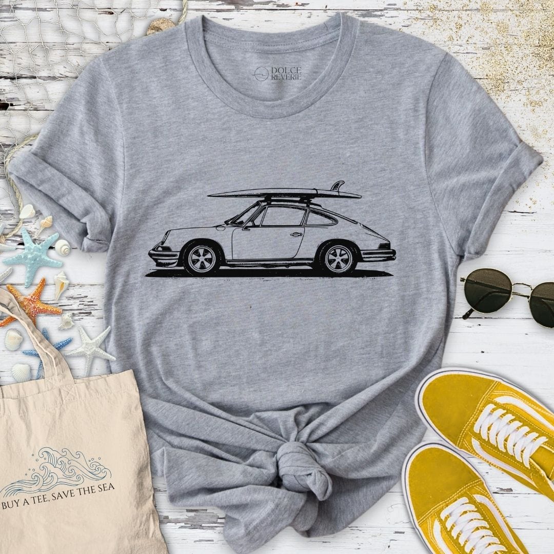 Vintage Porsche & Surfboard T-Shirt Sport Grey / S