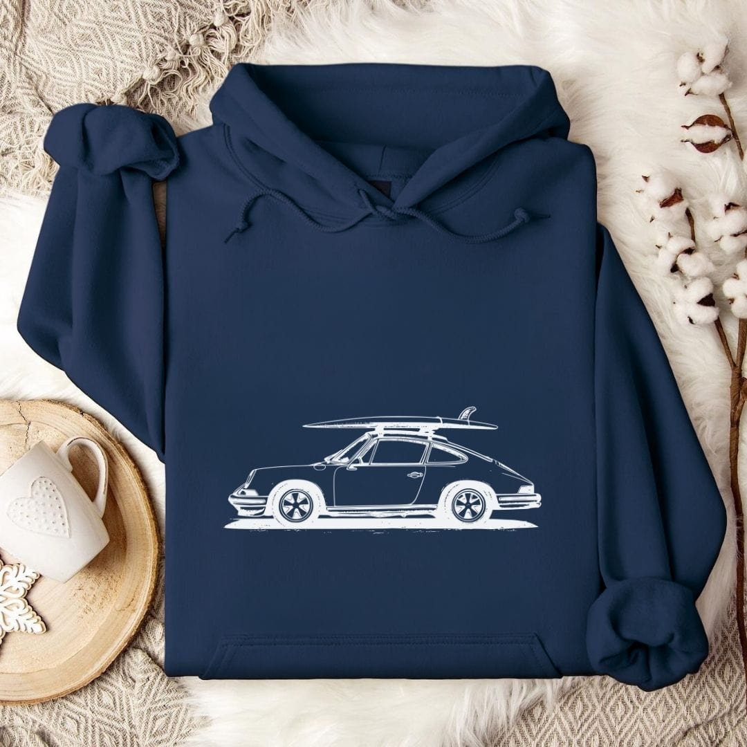 Vintage Surf Porsche Hoodie Navy / S