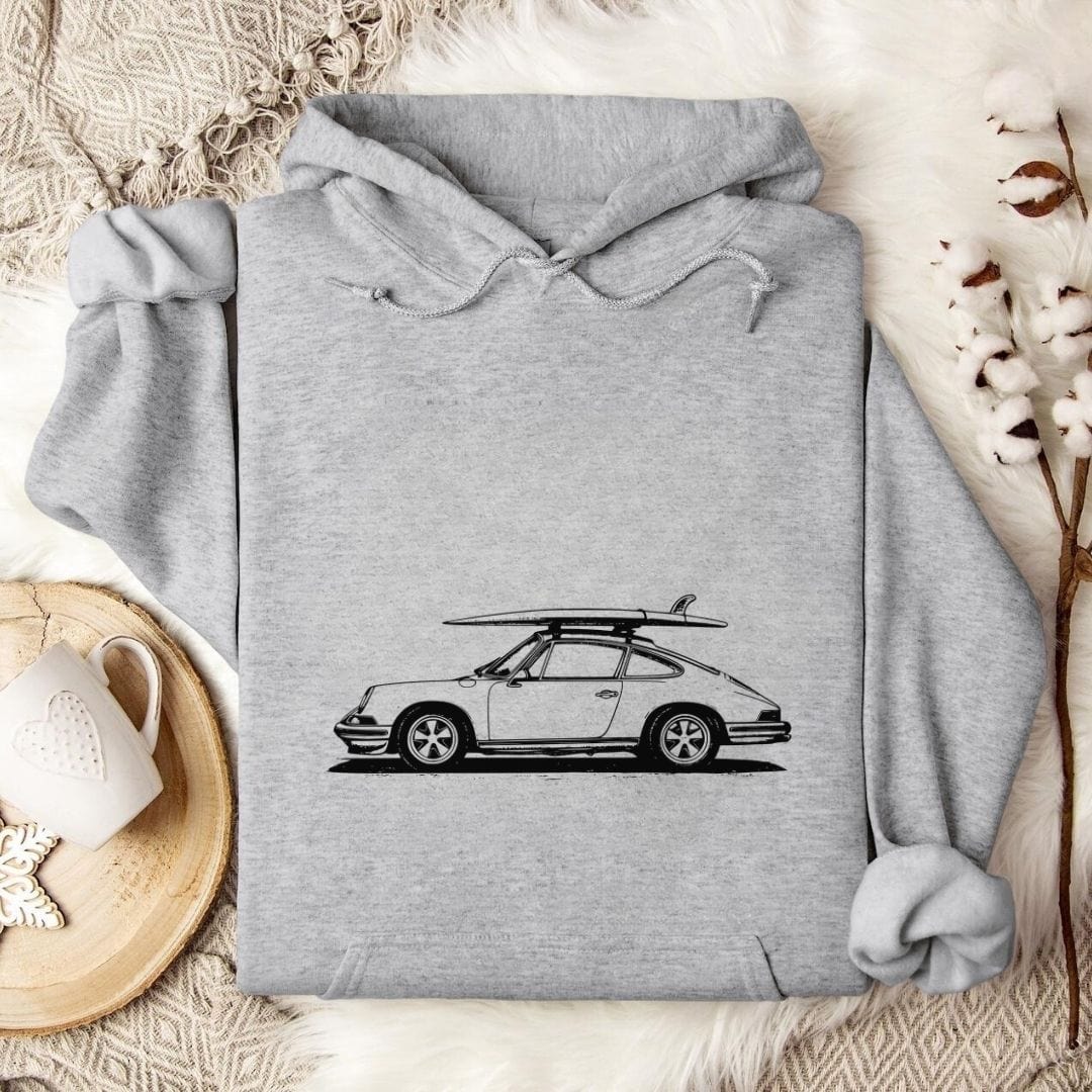 Vintage Surf Porsche Hoodie Sport Grey / S