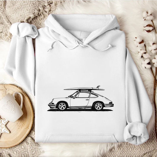 Vintage Surf Porsche Hoodie White / S