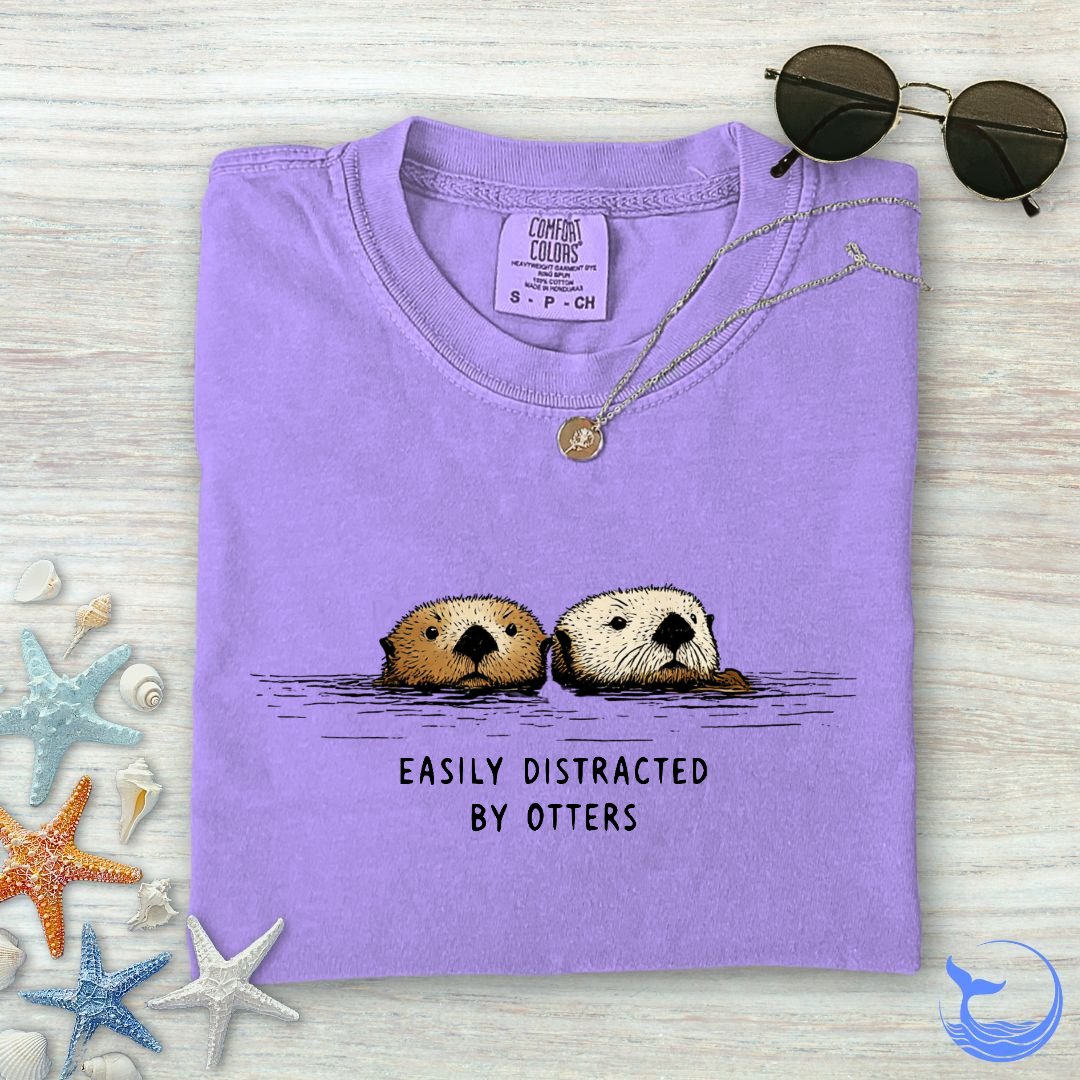 Distracted By Otters Comfort Colors T-Shirt