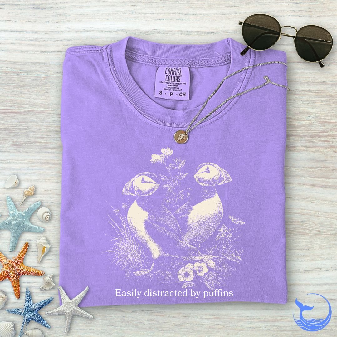 Distracted By Puffins Comfort Colors T-Shirt
